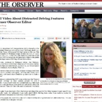<br /><br />
DOT Video About Distracted Driving Features Former Observer Editor<br /><br />
